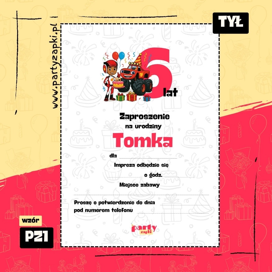 blaze i mega maszyny zaproszenie