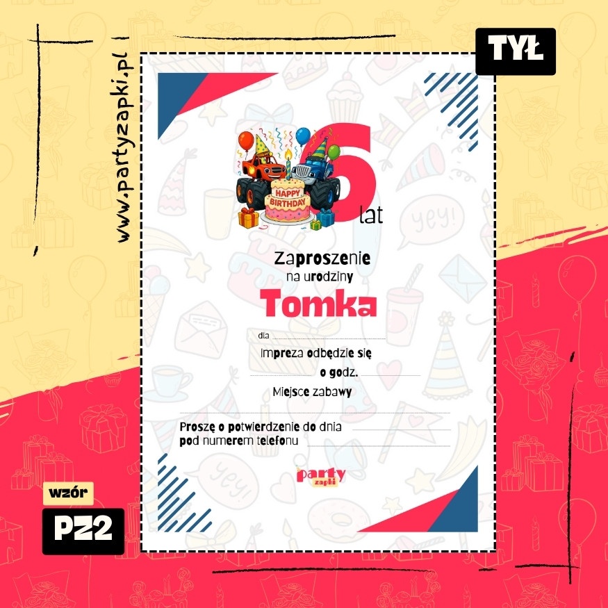 blaze i mega maszyny zaproszenie