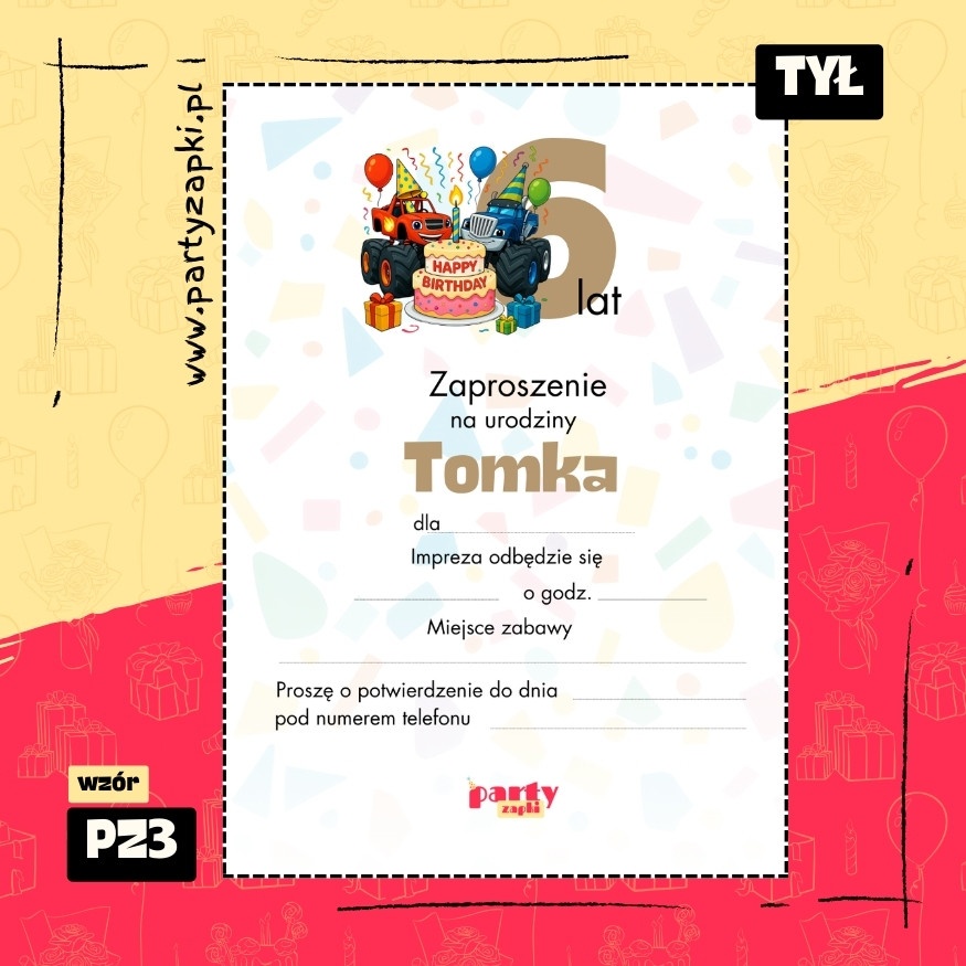 blaze i mega maszyny zaproszenie