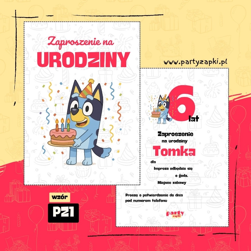 bluey zaproszenie na urodziny 05 pz1