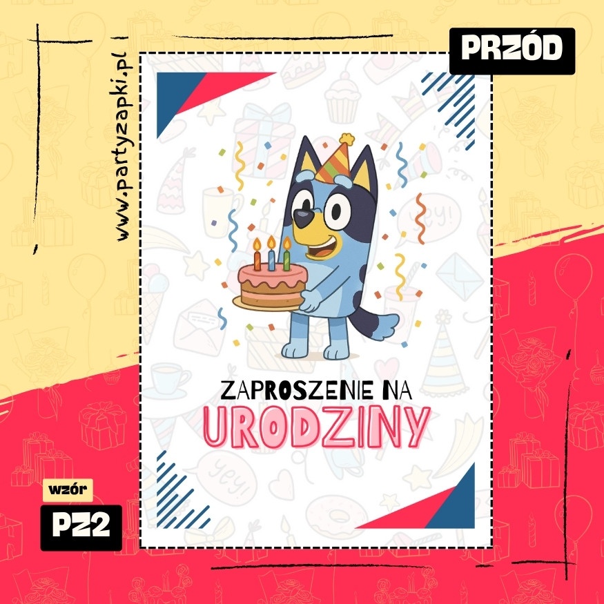 bluey zaproszenie na urodziny 05 pz2 przod