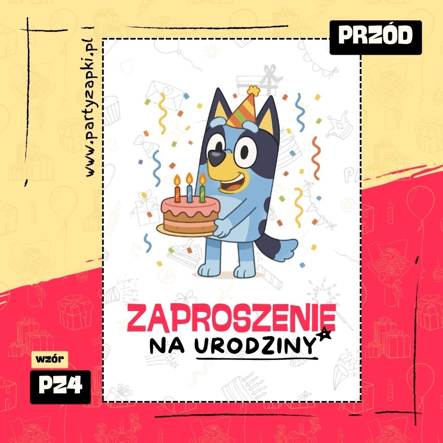bluey zaproszenie na urodziny 05 pz4 przod