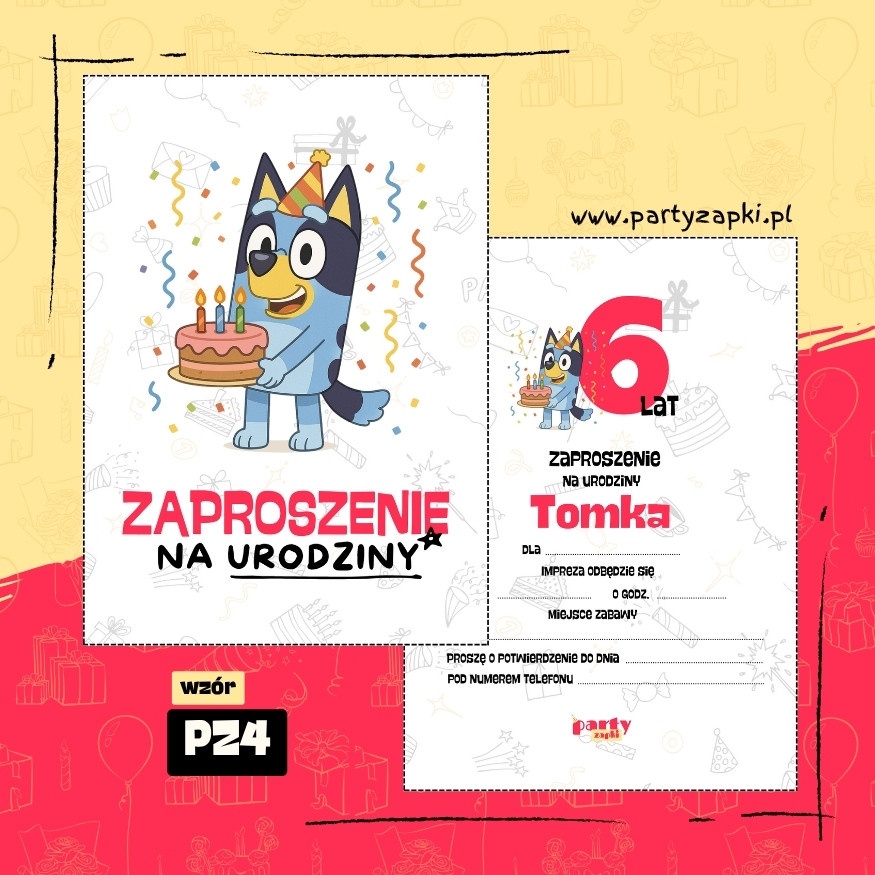 bluey zaproszenie na urodziny 05 pz4