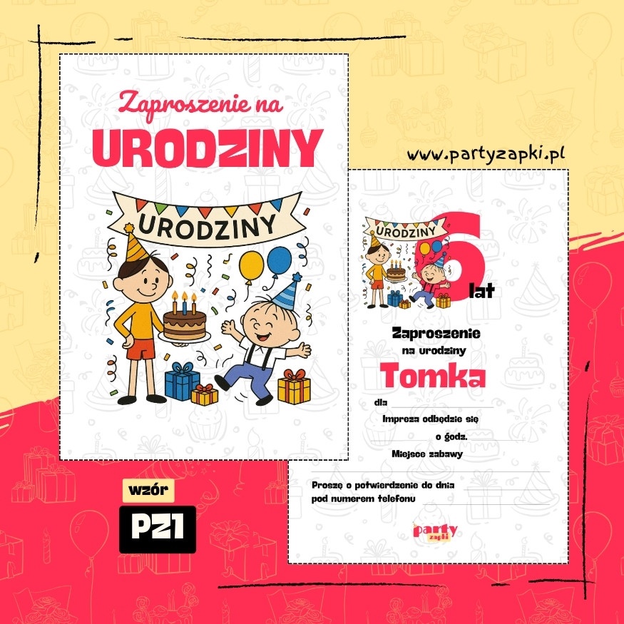 bolek i lolek zaproszenie na urodziny 05 pz1