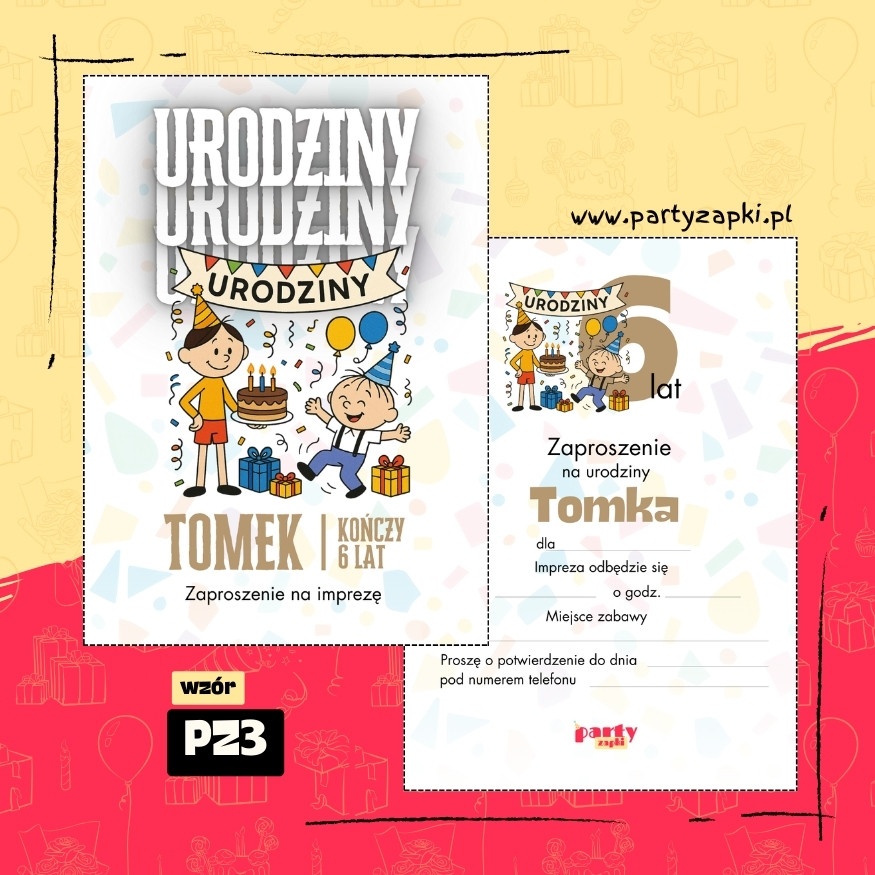 bolek i lolek zaproszenie na urodziny 05 pz3