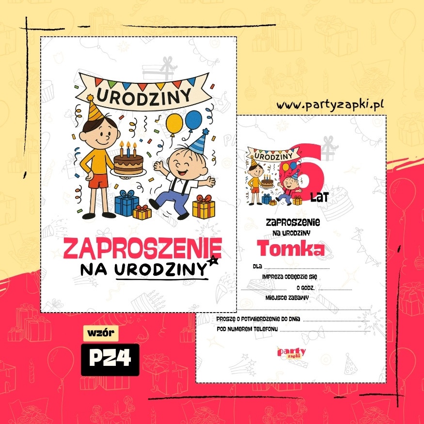 bolek i lolek zaproszenie na urodziny 05 pz4