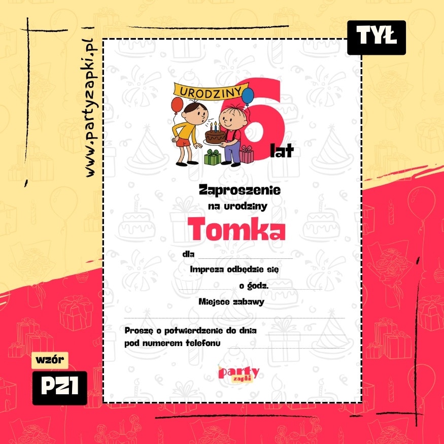 bolek i lolek zaproszenie na urodziny