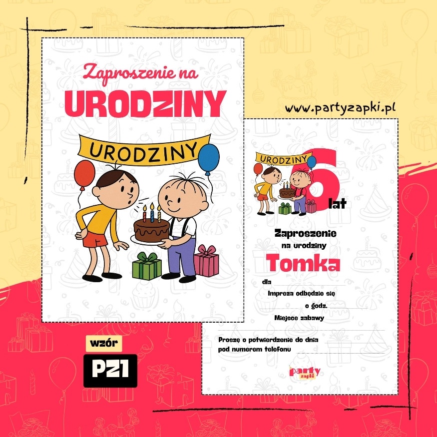 bolek i lolek zaproszenie na urodziny 06 pz1