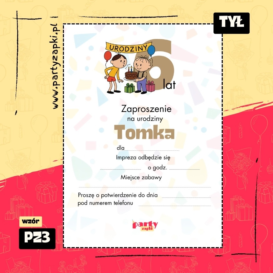 bolek i lolek zaproszenie na urodziny