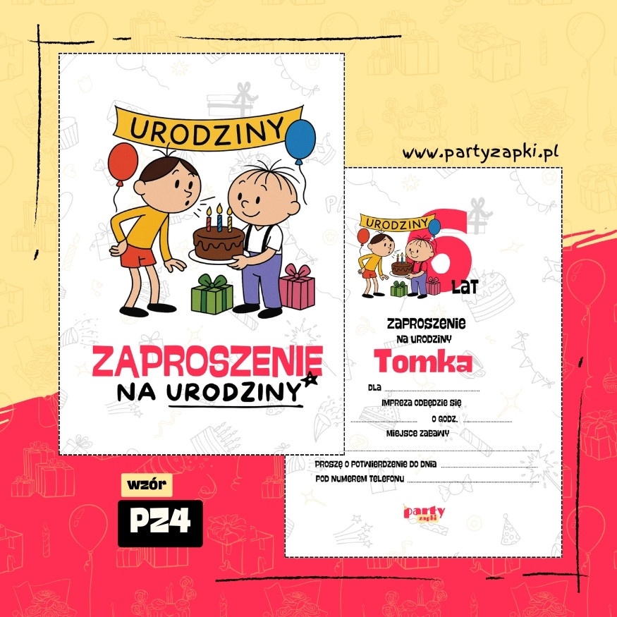 bolek i lolek zaproszenie na urodziny 06 pz4