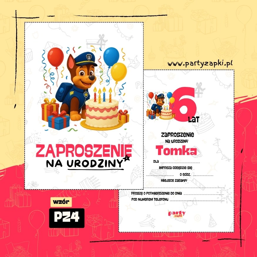 chase psi patrol zaproszenie na urodziny 01 pz4