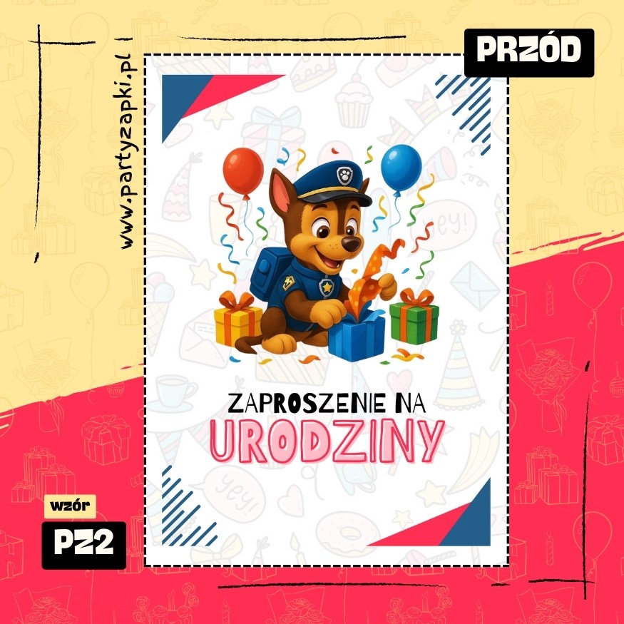chase psi patrol zaproszenie na urodziny 01 pz2 przod