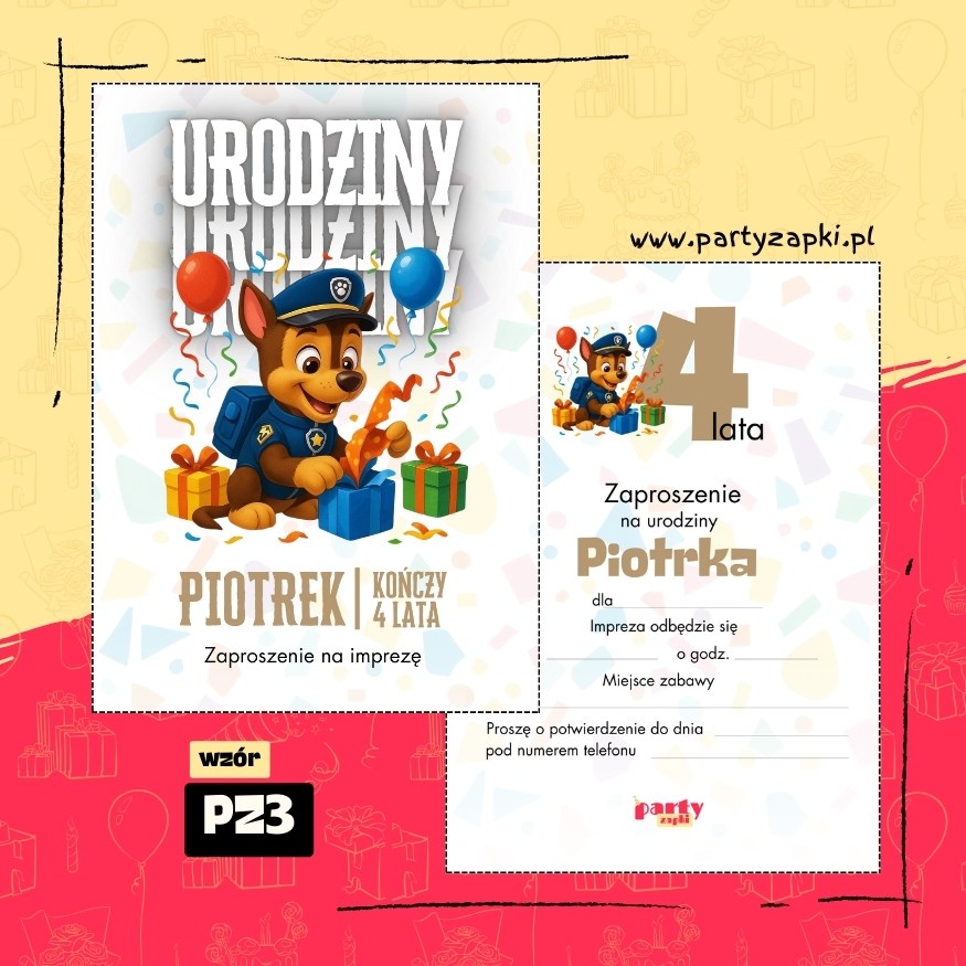 chase psi patrol zaproszenie na urodziny 02 pz3