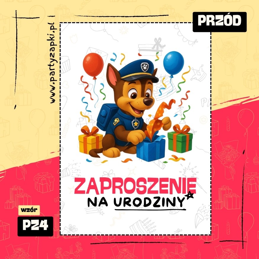 chase psi patrol zaproszenie na urodziny 01 pz4 przod
