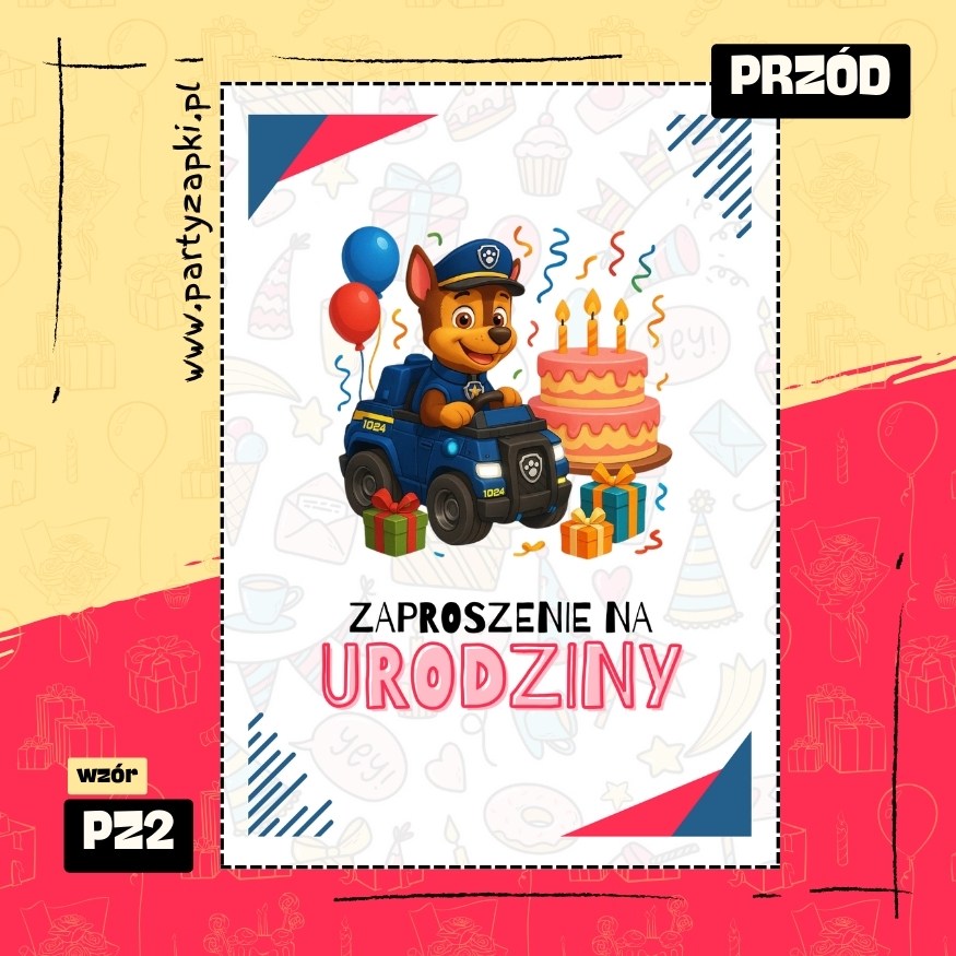 chase psi patrol zaproszenie na urodziny 01 pz2 przod