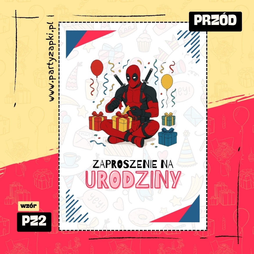 deadpool zaproszenie na urodziny 07 pz2 przod