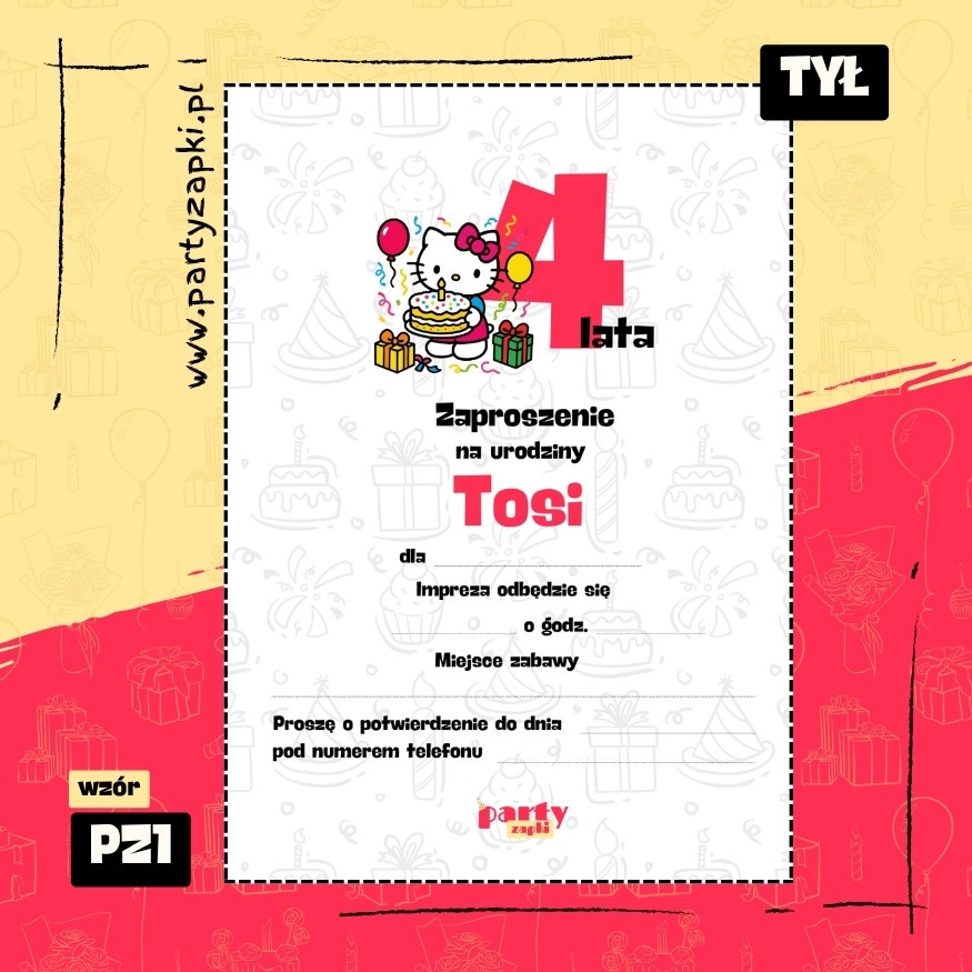 hello kitty zaproszenie na urodziny 01 pz1 tyl