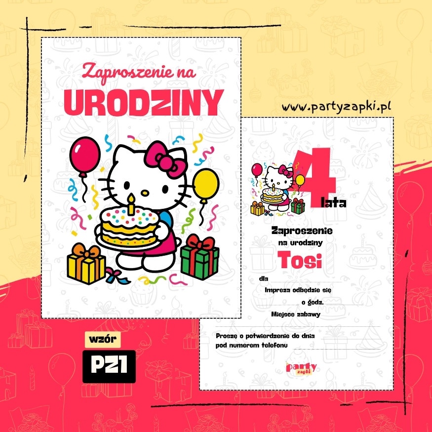 hello kitty zaproszenie na urodziny 02 pz1