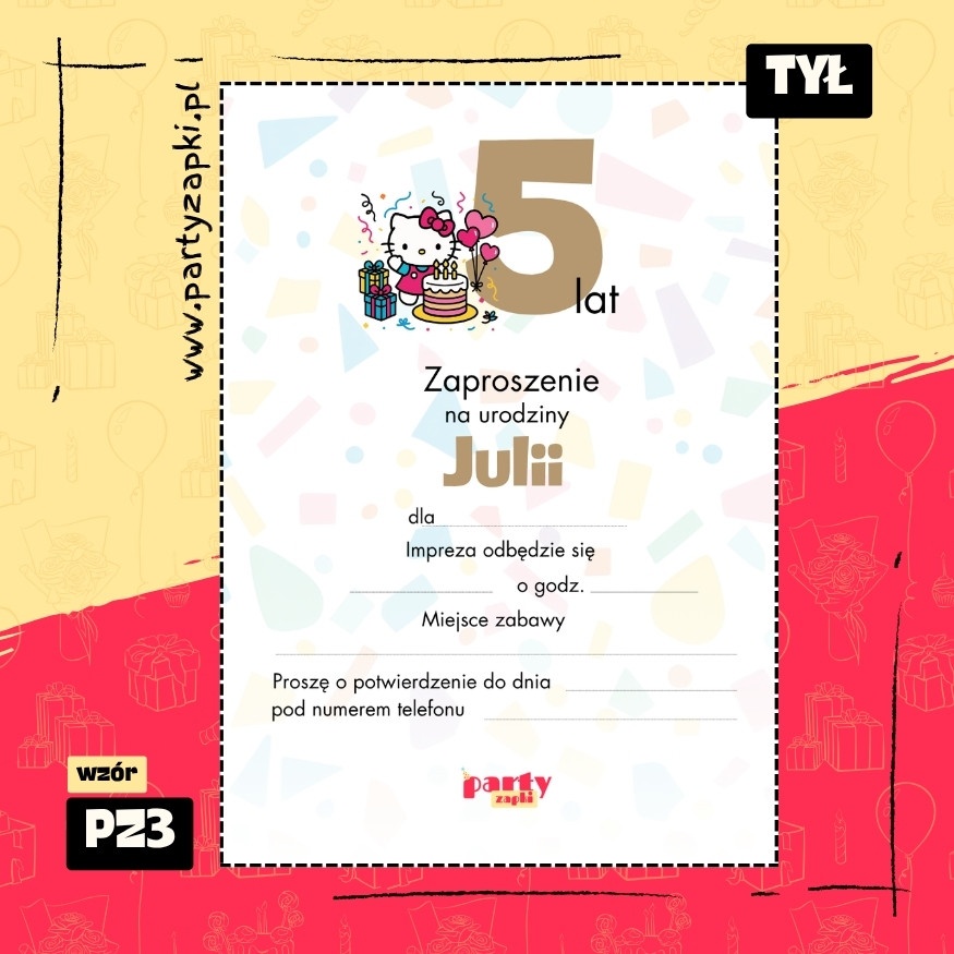 hello kitty zaproszenie na urodziny 01 pz3 tyl