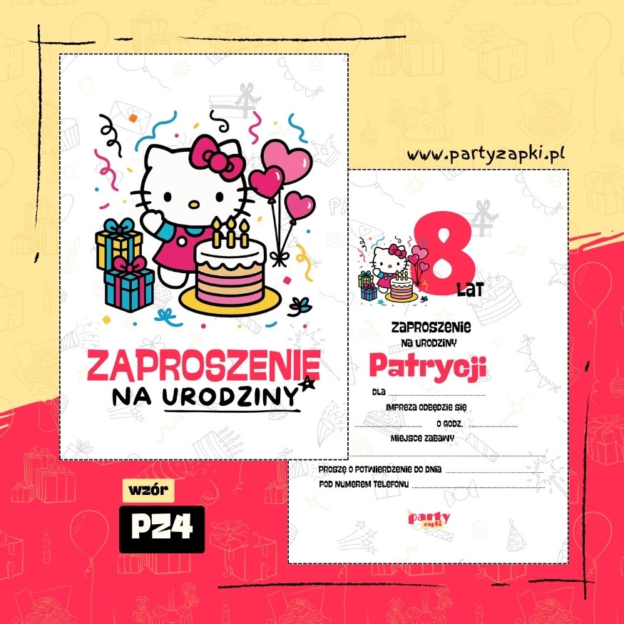 hello kitty zaproszenie na urodziny 06 pz4