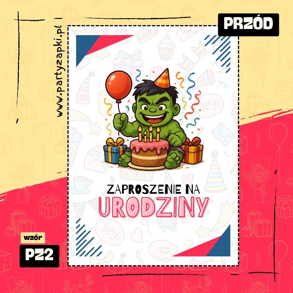 hulk zaproszenie na urodziny 01 pz2 przod