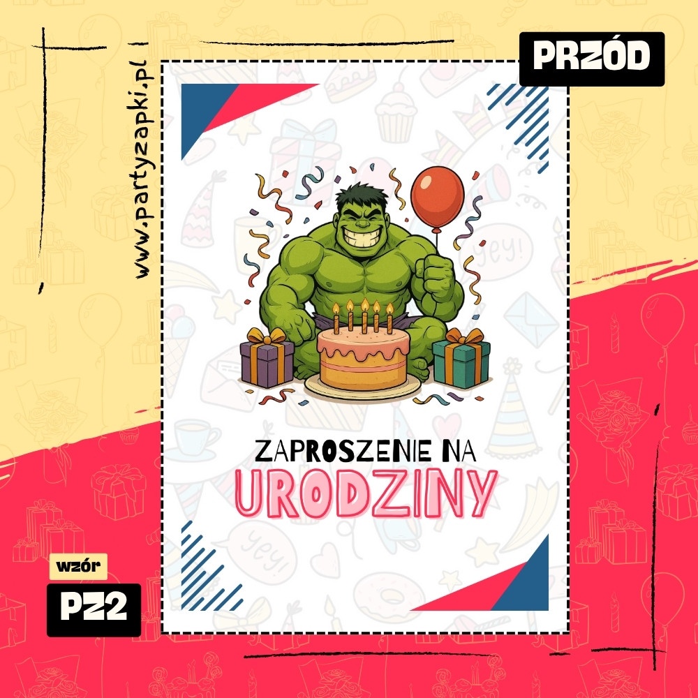 hulk zaproszenie na urodziny 01 pz2 przod