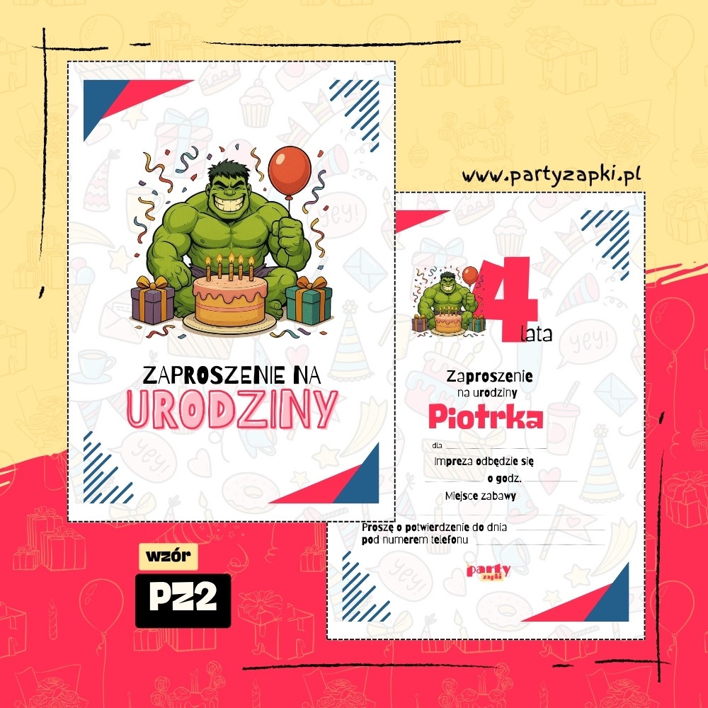 hulk zaproszenie na urodziny 05 pz2