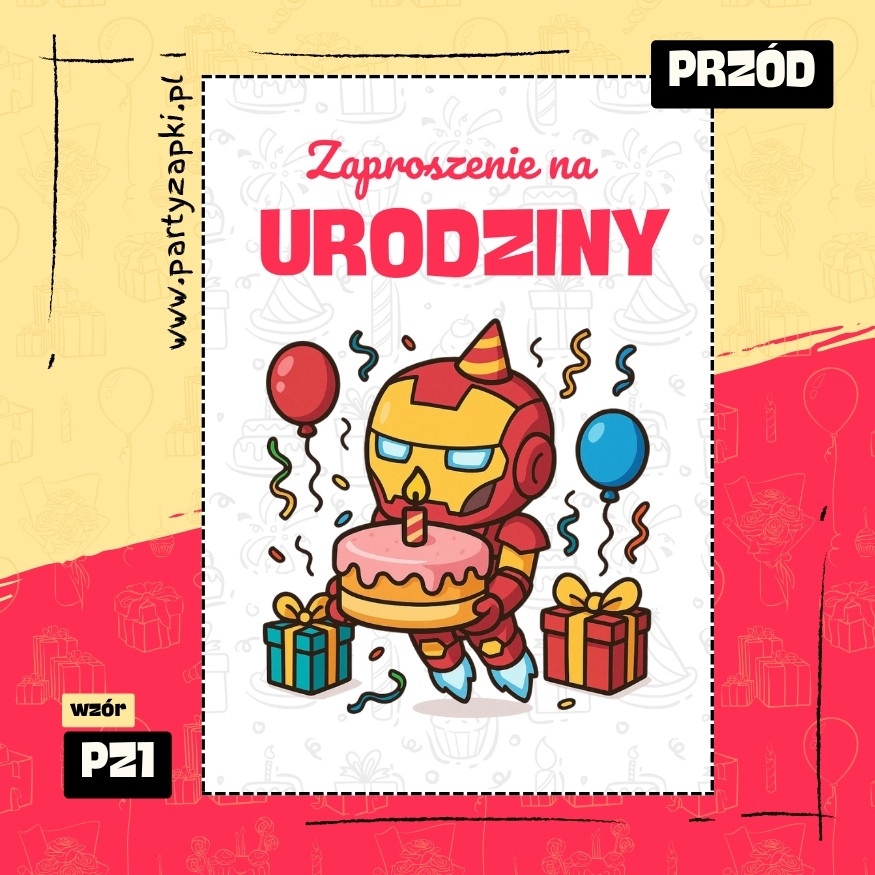 iron man zaproszenie na urodziny 01 pz1 przod