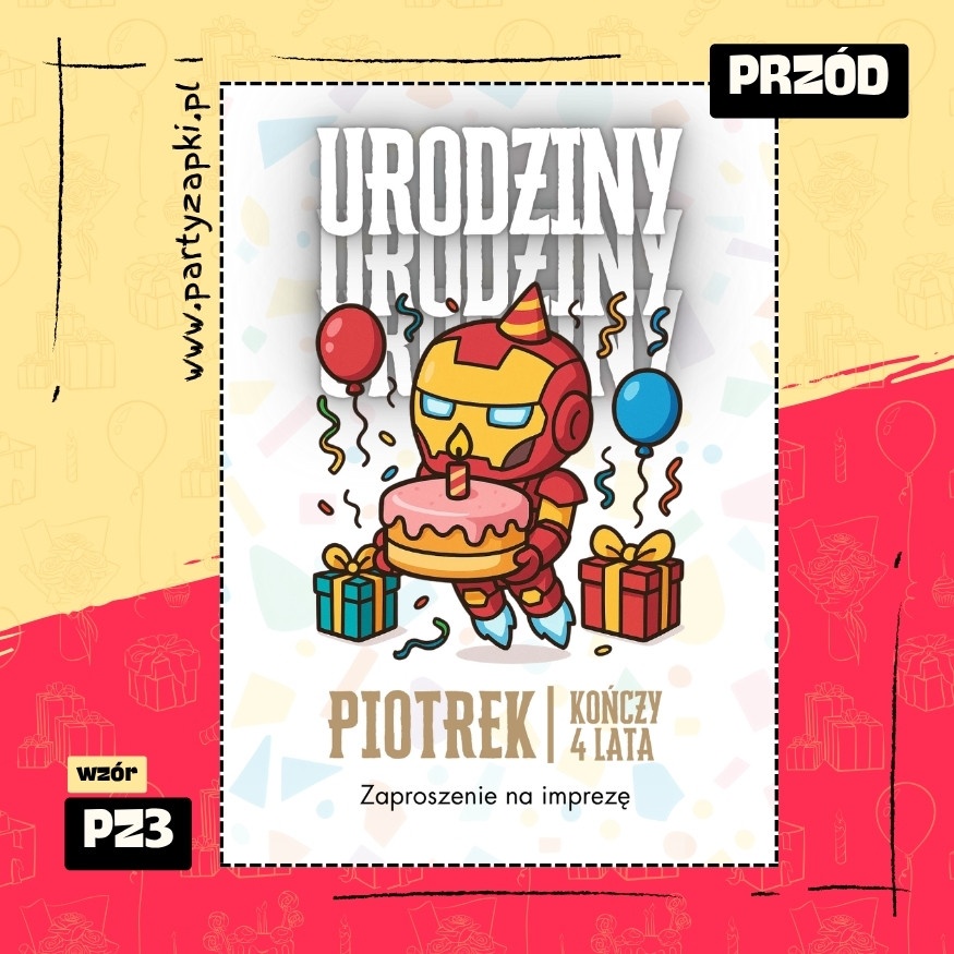 iron man zaproszenie na urodziny 01 pz3 przod