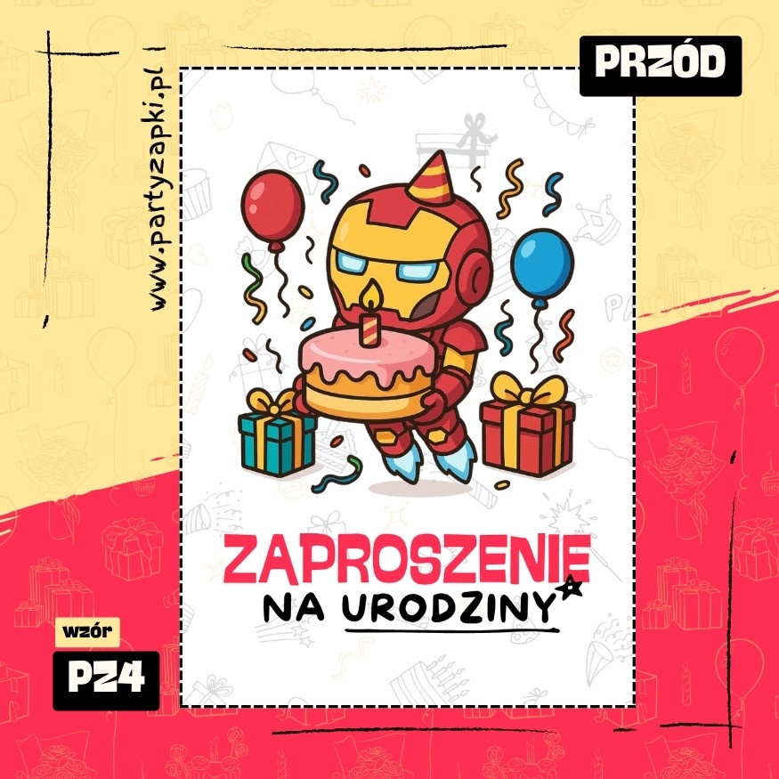 iron man zaproszenie na urodziny 01 pz4 przod