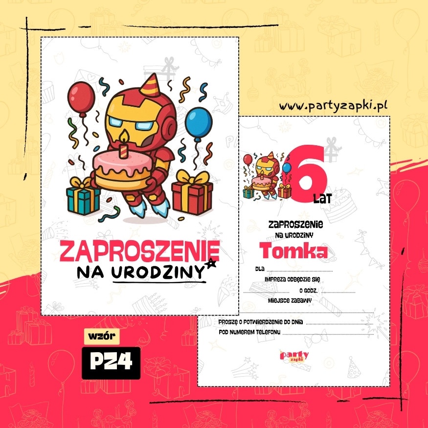 iron man zaproszenie na urodziny 02 pz4