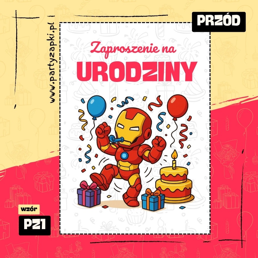 iron man zaproszenie na urodziny 01 pz1 przod