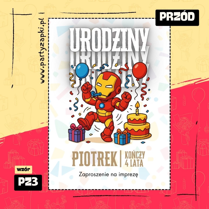 iron man zaproszenie na urodziny 01 pz3 przod