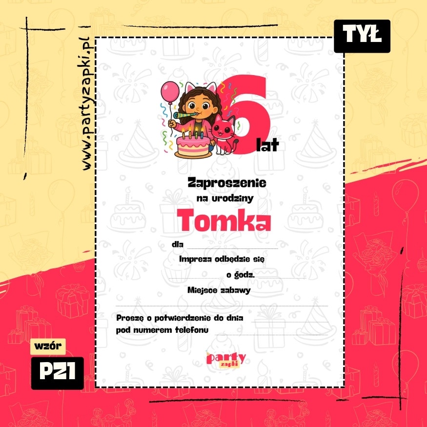 koci domek gabi zaproszenie na urodziny
