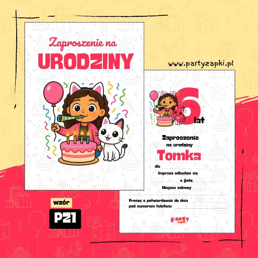 koci domek gabi zaproszenie na urodziny 02 pz1