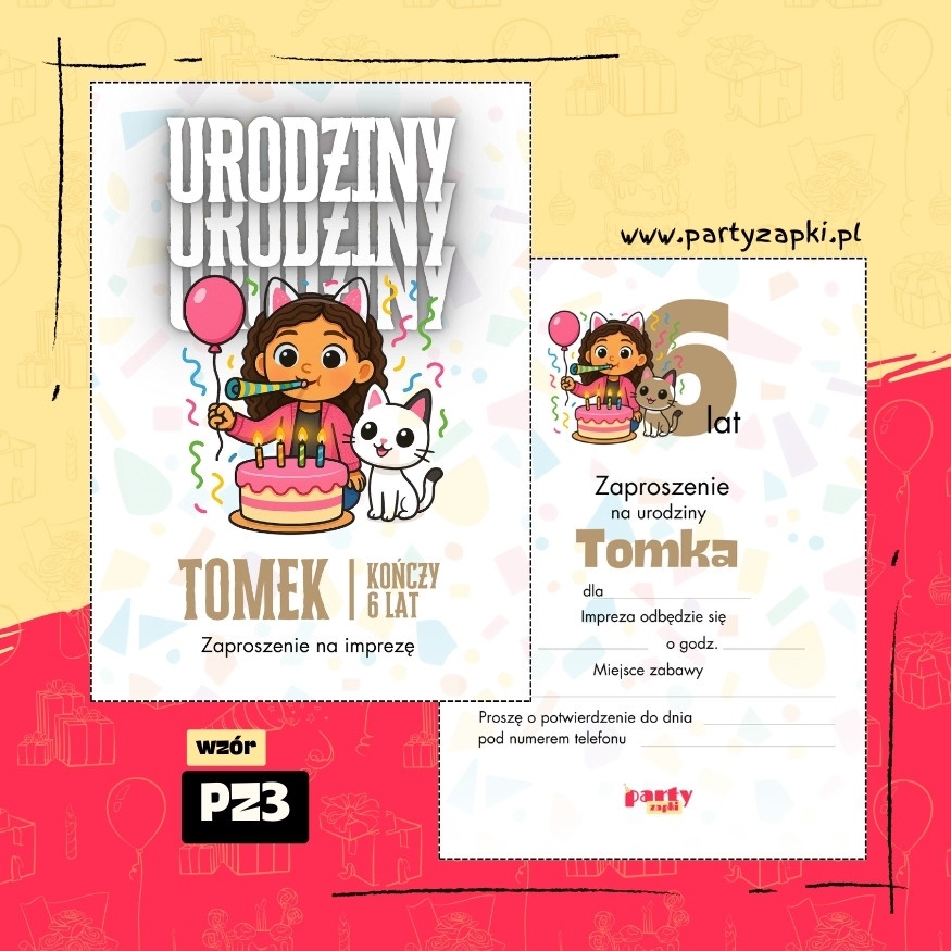 koci domek gabi zaproszenie na urodziny 02 pz3