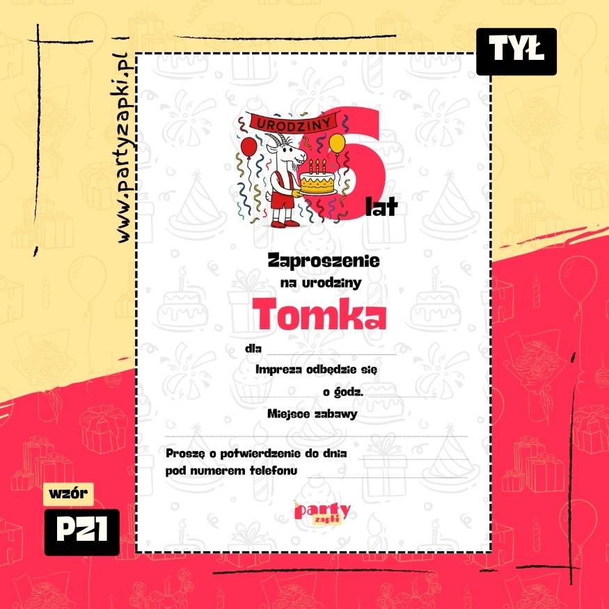 koziolek matolek zaproszenie na urodziny