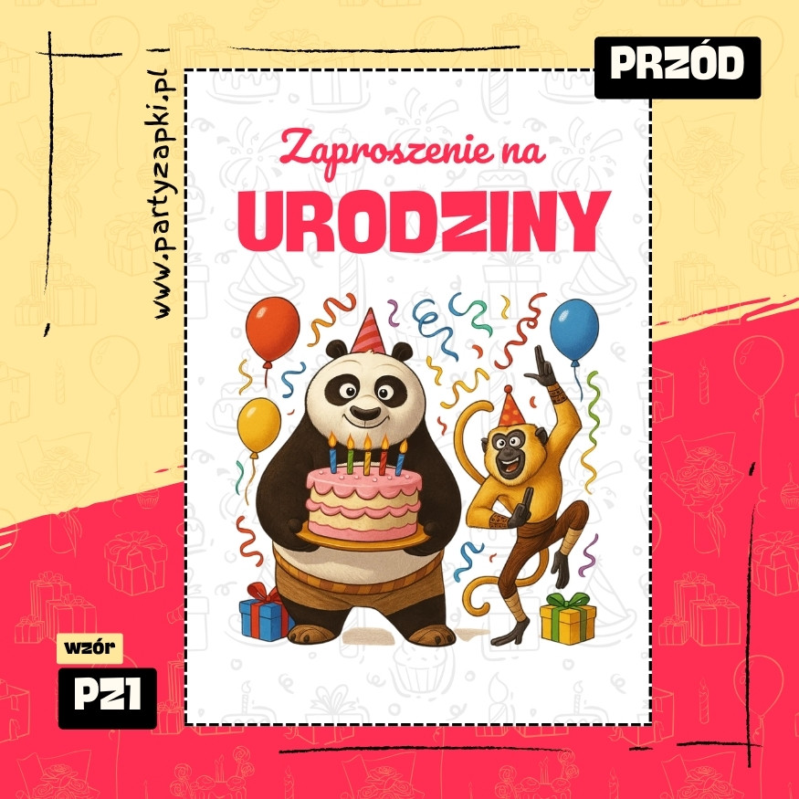 po kung fu panda zaproszenie na urodziny 01 pz1 przod