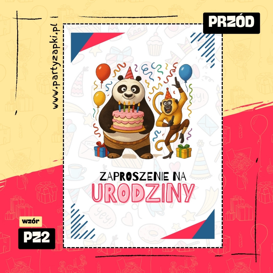 po kung fu panda zaproszenie na urodziny 01 pz2 przod