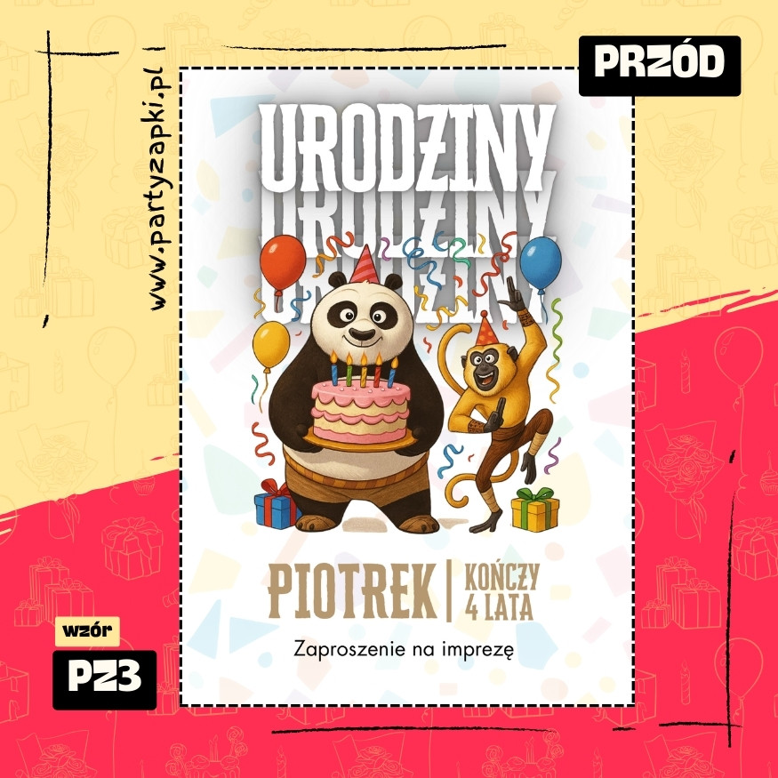 po kung fu panda zaproszenie na urodziny 01 pz3 przod