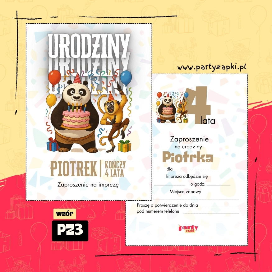 kung fu panda zaproszenie na urodziny 01 pz3