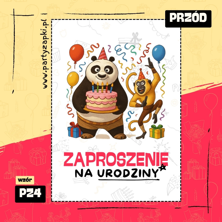 po kung fu panda zaproszenie na urodziny 01 pz4 przod