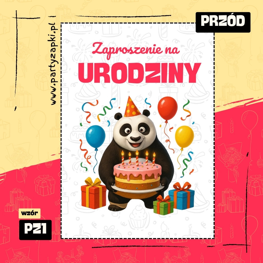 po kung fu panda zaproszenie na urodziny 01 pz1 przod