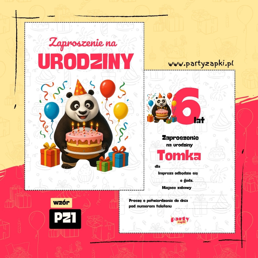 kung fu panda zaproszenie na urodziny 02 pz1