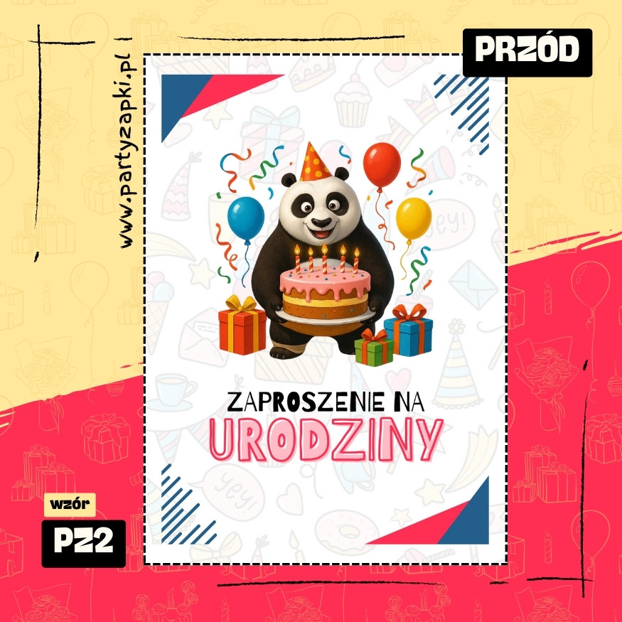 po kung fu panda zaproszenie na urodziny 01 pz2 przod