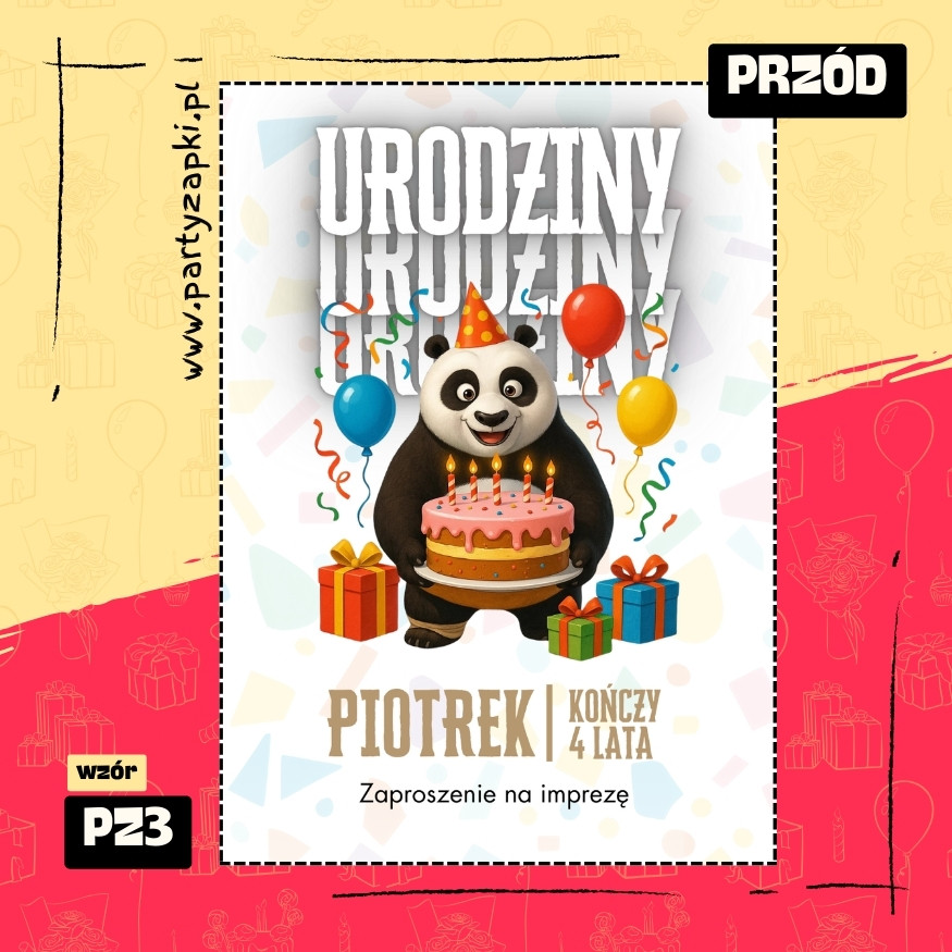 po kung fu panda zaproszenie na urodziny 01 pz3 przod