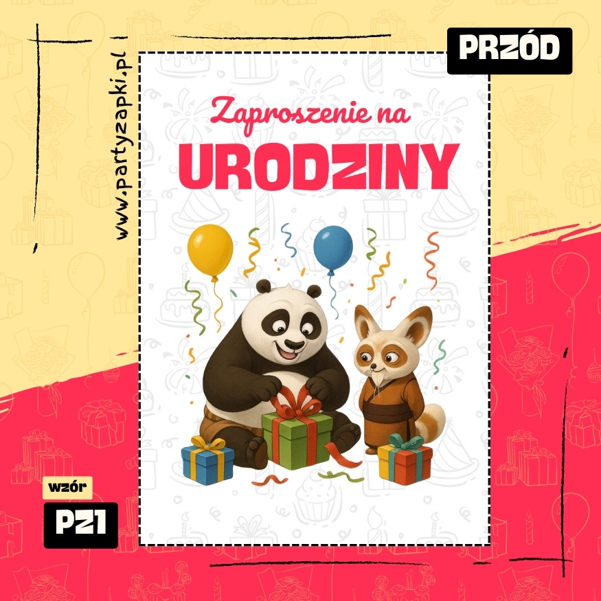 po kung fu panda zaproszenie na urodziny 01 pz1 przod