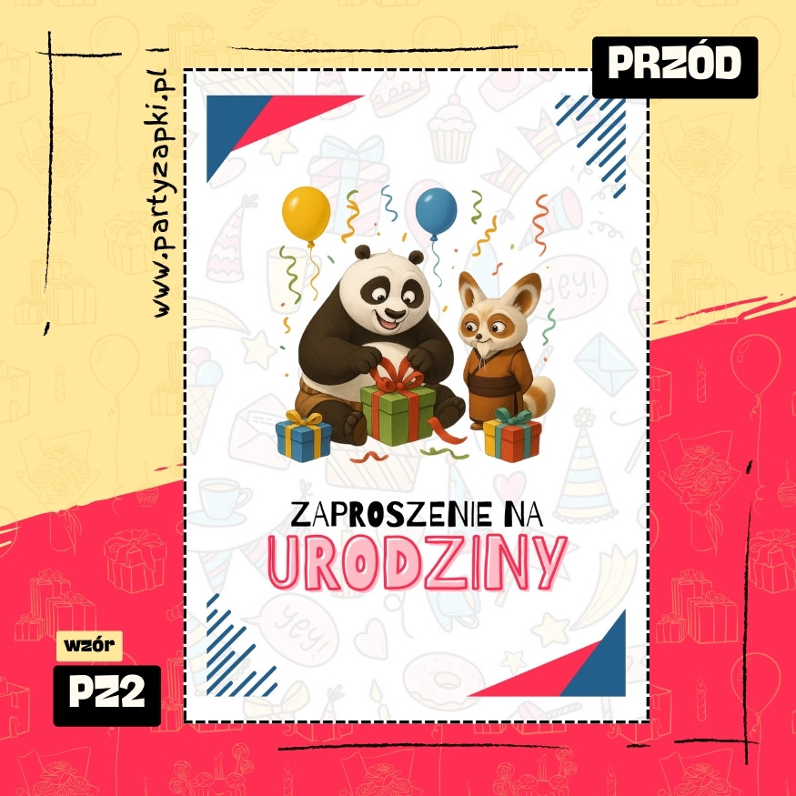 po kung fu panda zaproszenie na urodziny 01 pz2 przod