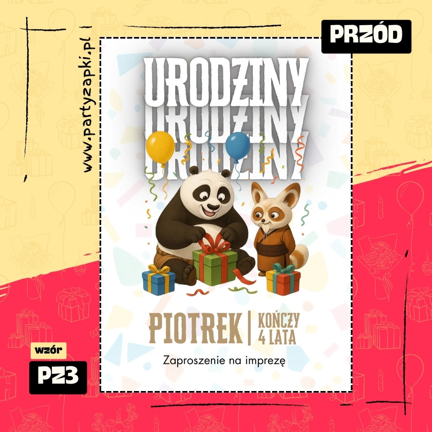 po kung fu panda zaproszenie na urodziny 01 pz3 przod