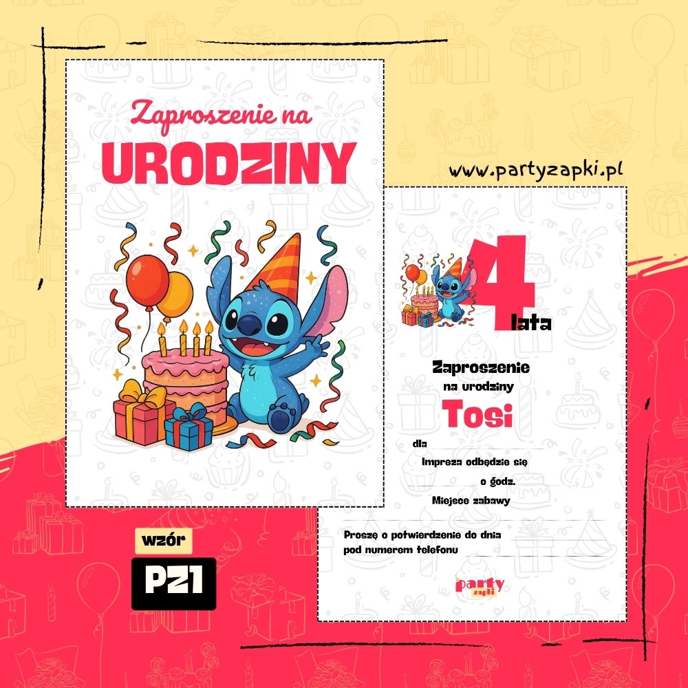 lilo i stich zaproszenie na urodziny 01 pz1
